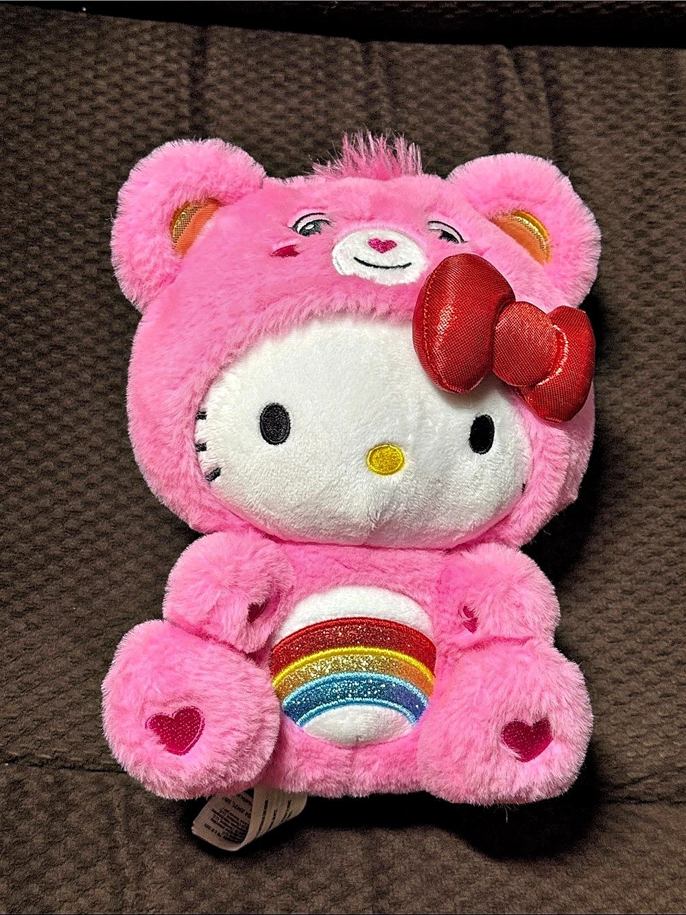 Basic Fun Hello Kitty Care Bears Cheer Bear Pink Rainbow Plush Bear